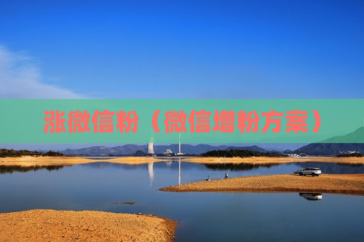 涨微信粉（微信增粉方案）