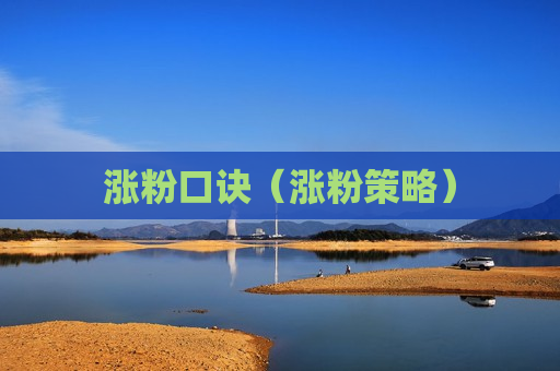 涨粉口诀（涨粉策略）