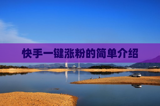 快手一键涨粉的简单介绍