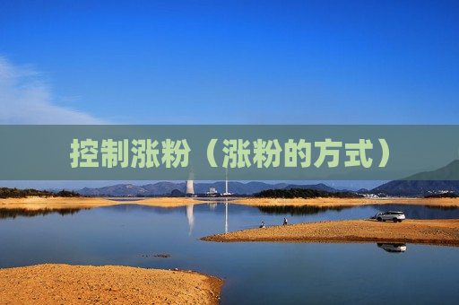 控制涨粉（涨粉的方式）