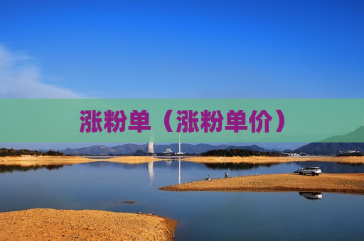 涨粉单（涨粉单价）