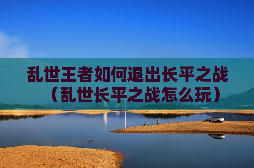 乱世王者如何退出长平之战（乱世长平之战怎么玩）