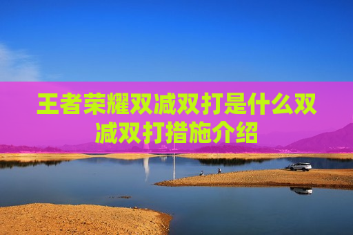王者荣耀双减双打是什么双减双打措施介绍