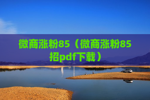 微商涨粉85（微商涨粉85招pdf下载）