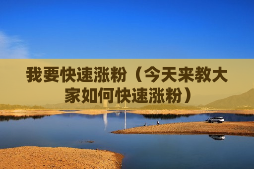 我要快速涨粉（今天来教大家如何快速涨粉）