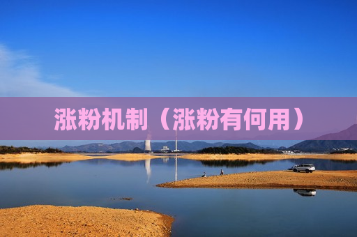 涨粉机制（涨粉有何用）