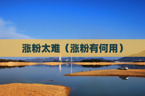 涨粉太难（涨粉有何用）