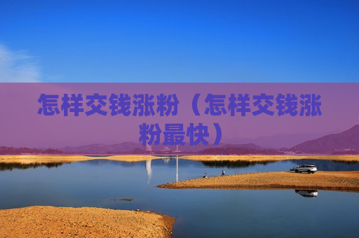 怎样交钱涨粉（怎样交钱涨粉最快）